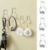 5Pcs Wall Mounted Wall Hook Waterproof Cartoon Cat Hooks Multifunctional Towels Rack  Space Saving