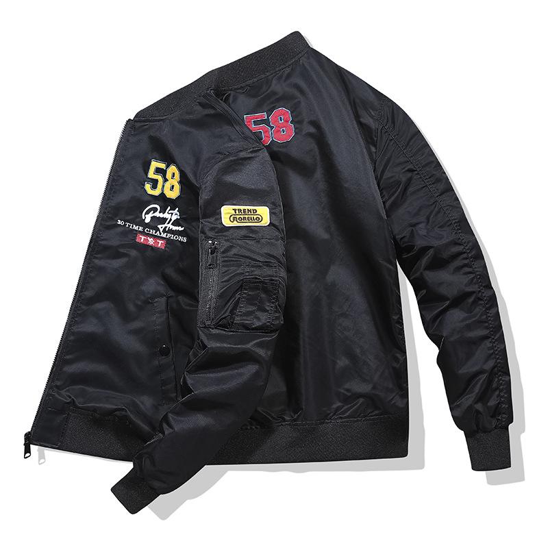 Embroidered Flight Jacket Spring and Autumn Crew Jacket Baseball Jersey