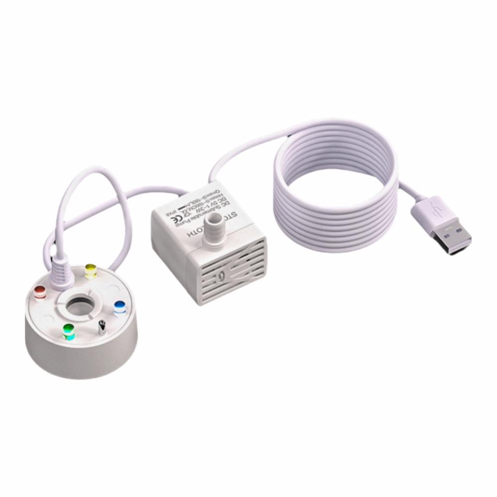 Aquarium Humidifier 2-IN-1 Mist Maker Colorful LED Lights Mini Water Pump Fogger 5V with Water Pump Fog Machine Fish Tank