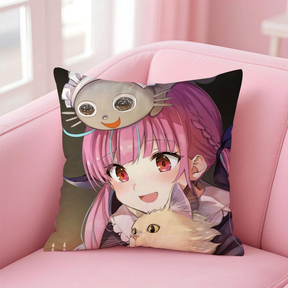 

Cute Virtual Japanese Vtuber MMinato Aqua Cushion Cover Pillow Case Soft Skin Friendly Fabric Concealed Zipper 30X30cm