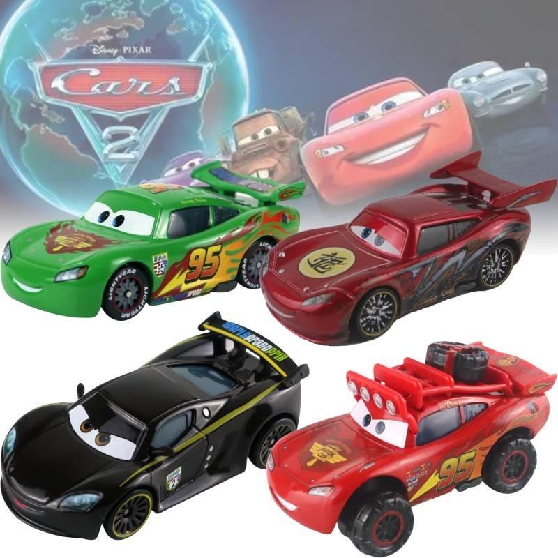 Alloy Racing Car Toy Collection Featuring Mater Orange Bad Guy And Lightning Mcqueen