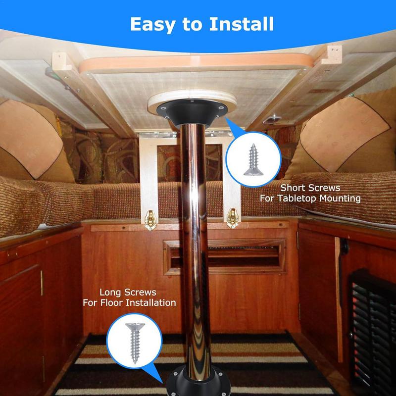 RV Table Mount Frame RV Table Base With Screws High Strength Floor Mounting Base Campervan Accessories For RV Yacht Tables