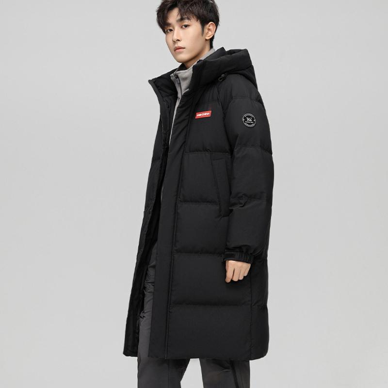 Zima Nowa Długość do kolan z kapturem Średniej długości Unisex Kurtka bawełniana dla pary Pogrubiony Ciepły Modny Płaszcz