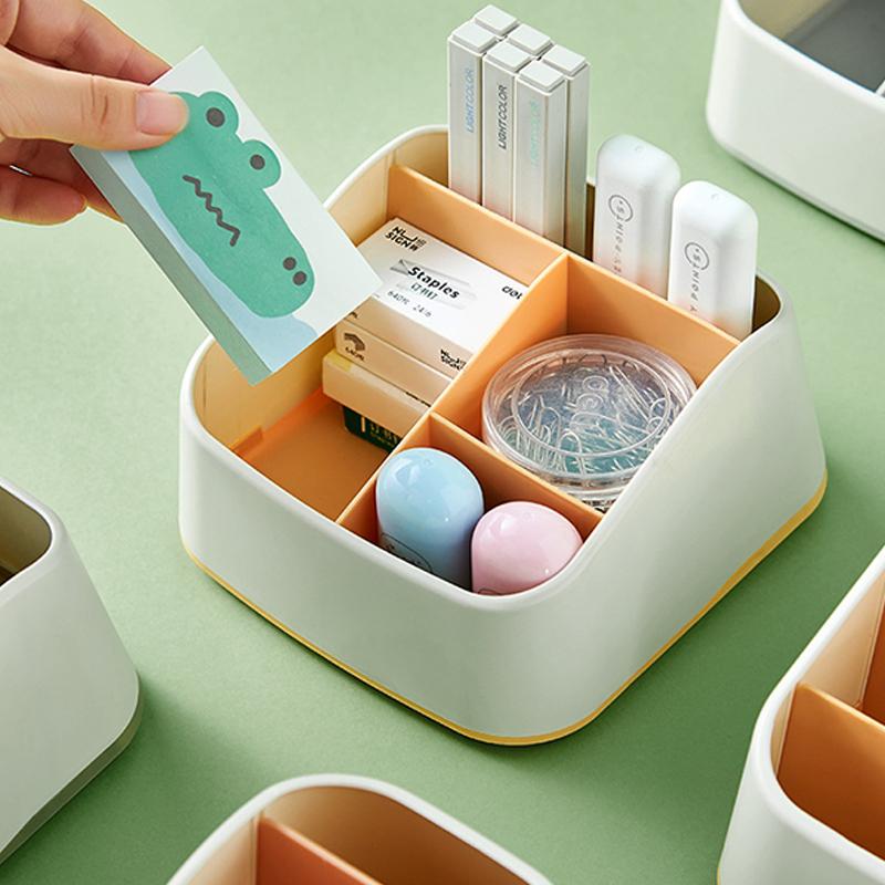 Remote Control Holder 4 Slot Desktop Storage Box Trapezoidal Basket Stationery Organizer Case Home Hotel Decor