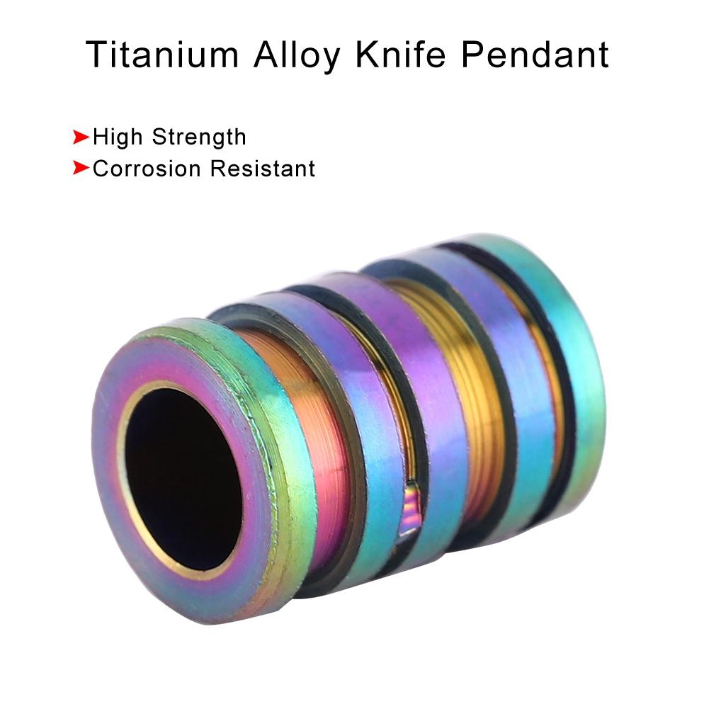 TC4 Titanium Alloy Knife Beads Pendant for Outdoor Lanyard Parachute Cord Large Size Colorful