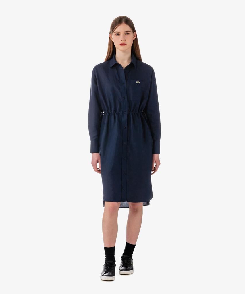 Lacoste Women'S Long Sleeve Linen Blended Shirt Dress Ef8271-56G 166