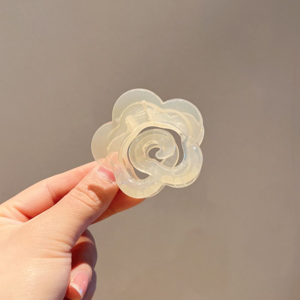 

Non-slip Camellia Flower Butterfly Hair Clip Hair Accessories Shark Clip New Side Clip очистить бежевого