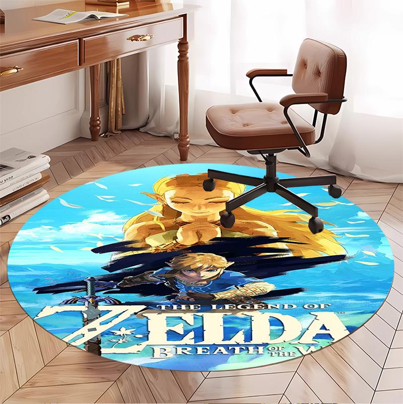 Video Games Pattern Round Rug, Indoor/Outdoor Mat, for Picnic, Gameroom, Bedroom, Office, Living Room, Home Decor Carpet, Birthday Gift