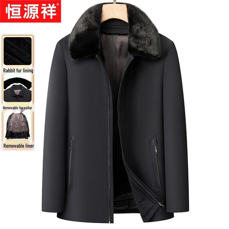 

Hengyuanxiang Мужское зимнее пальто со съемной меховой подкладкой 3XL