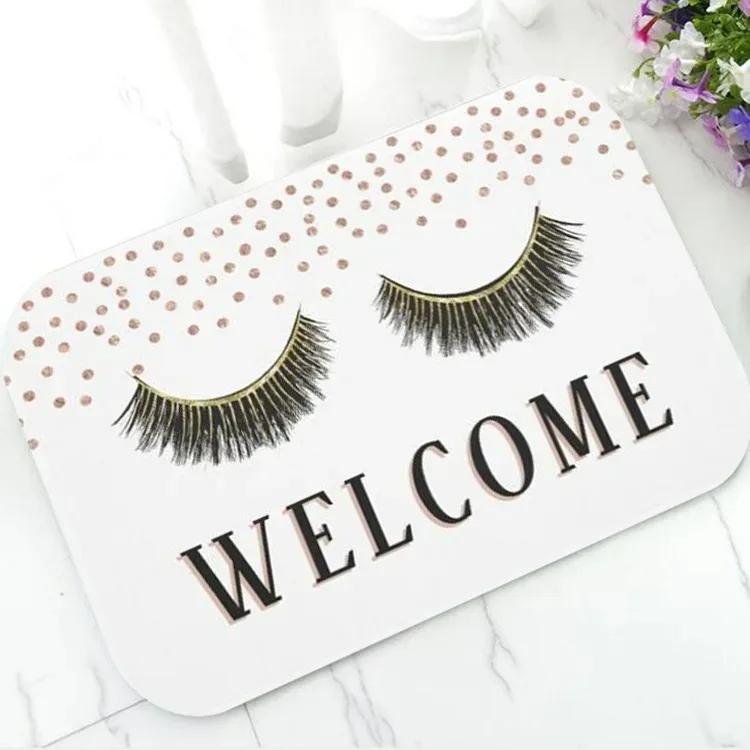Fashion Rose Gold EyeLash Welcome Mat Bedroom Hallway Entrance Floor Mats Carpet for Living Room Soft Anti-slip Area Floor Rugs