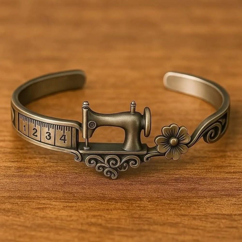 Elegant Sewing Machine Bracelet Vintage Finger Ring Unise Adjustable Cuff Bracelet  Party