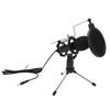 USB Computer Microphone Cardioid Condenser Mic Kit with Foldable Tripod for Studio Recording