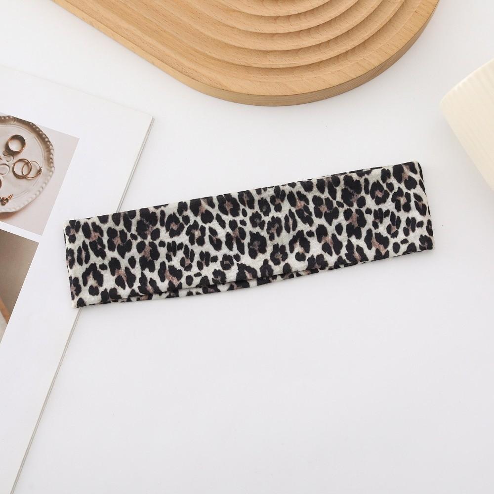 New High Elasticity Leopard Print Headband Sweat Absorbing Wide-brimmed Yoga Headband Breathable Wide Brim Headband Yoga