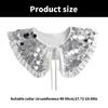 Sophisticated Sparkling Sequins Cape False Collar Elegant Pleated Ruffled Layering Shawl Clothing Accessory for Dress