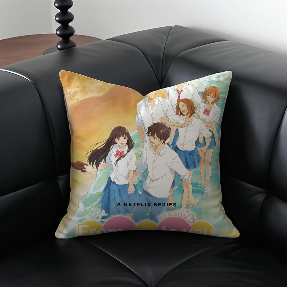 Classic comics KKimi Ni TodokeS Cushion Cover Pillow Case Antidustmite Invisible zipper silky plush cushion