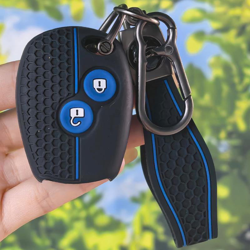 Anti-slip Silicone Key Shell With Keychain For Renault Megane Espace Duster Logan Fluence Clio Dacia Sandero Auto Key Fob