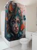 Artistic Woman With Butterflies And Flowers Waterproof Shower Curtain