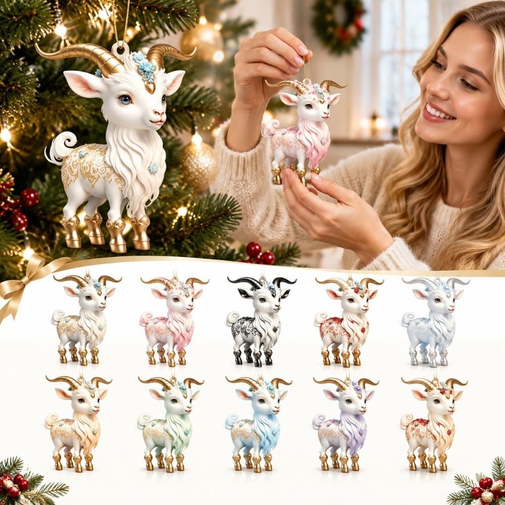 Shining Goat Hanging Ornament Set 2D Flat Animal Hanging Decoration Shop Window Display