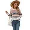 2025 Autumn/Winter Vintage Multi-Color Diamond Jacquard Patchwork Women's Pullover Sweater