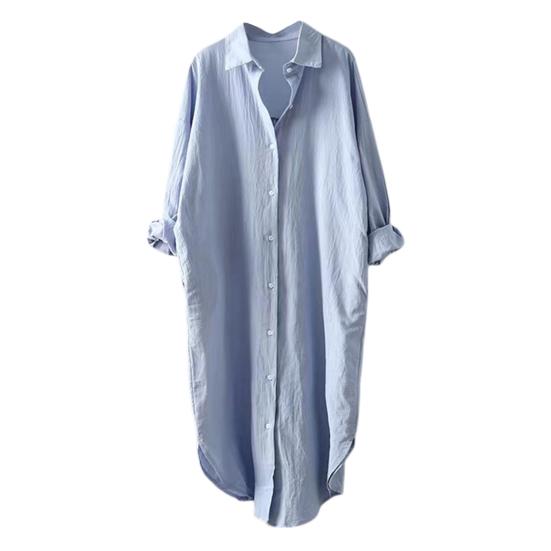 Chemise Femme Revers Manches Longues Boutons Patte de Boutonnage Hauts de Chemise avec Poches Couleur Unie Coupe Régulière Chemise Décontractée Travail Vie Quotidienne