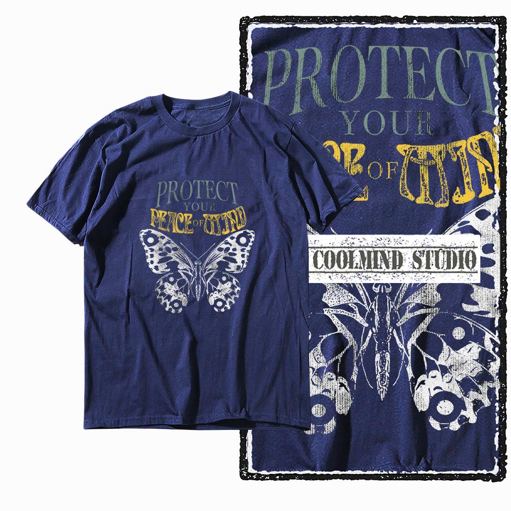 

Coolmind MAS cotton butterfly printed Exclusive graphic men T shirt big size streetwear men tshirt for men t-shirt tee shirts S