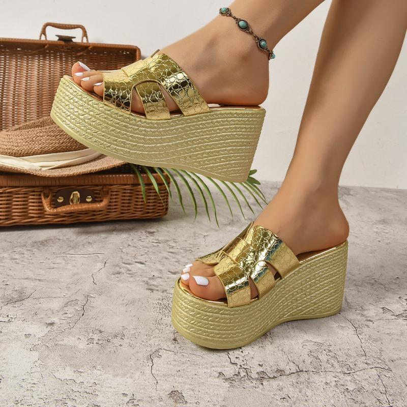 Fashion Women's Chunky Slippers Fashion Wedge Platform Sandals Fashion Open Toe High Heeled Sandal Summer Casual Beach Sandals for Women