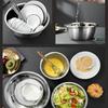 5 Sizes Stainless Steel Mixing Bowl Set Large Capacity Metal Bowl for Home Restaurant Food Preparation