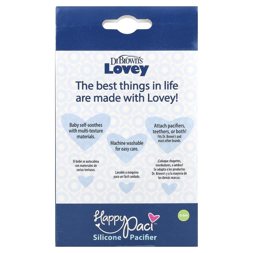 Dr. Brown'S, Lovey, Happy Paci™, Silicone Pacifier & Teether, 0-12 Months+, Giraffe, Set of 2