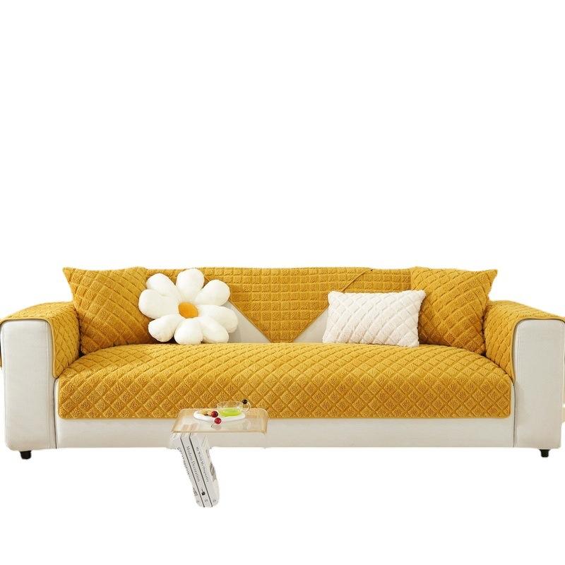 Nordic Simple Thicken Sofa Cushion Imitation Lamb Fleece Soft Sofa Cover Non-Slip Universal Couch Slipcovers for Sofas Decor