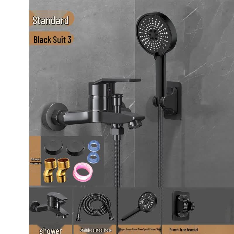 Yipan Wall-Mounted Shower Faucet & Bathtub Spout with Large Panel Shower Head