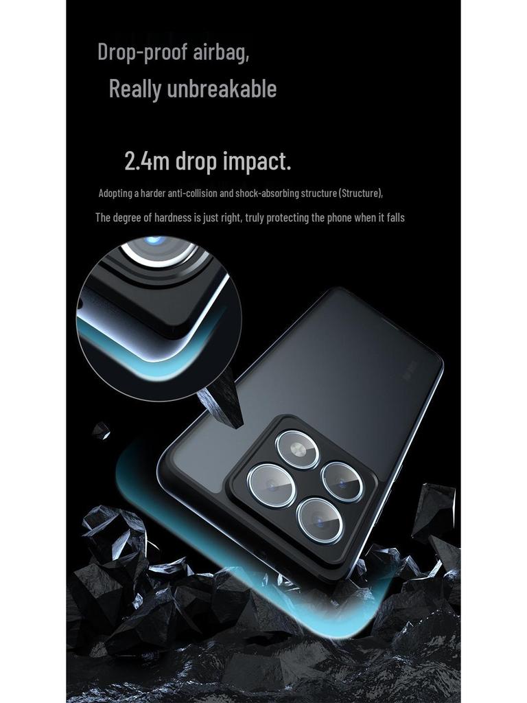 Xiaomi 14TPro Case: Skin-Feel, Frosted, Airbag Drop-Proof, Qi Armor, Compatible with Poco F7U.
