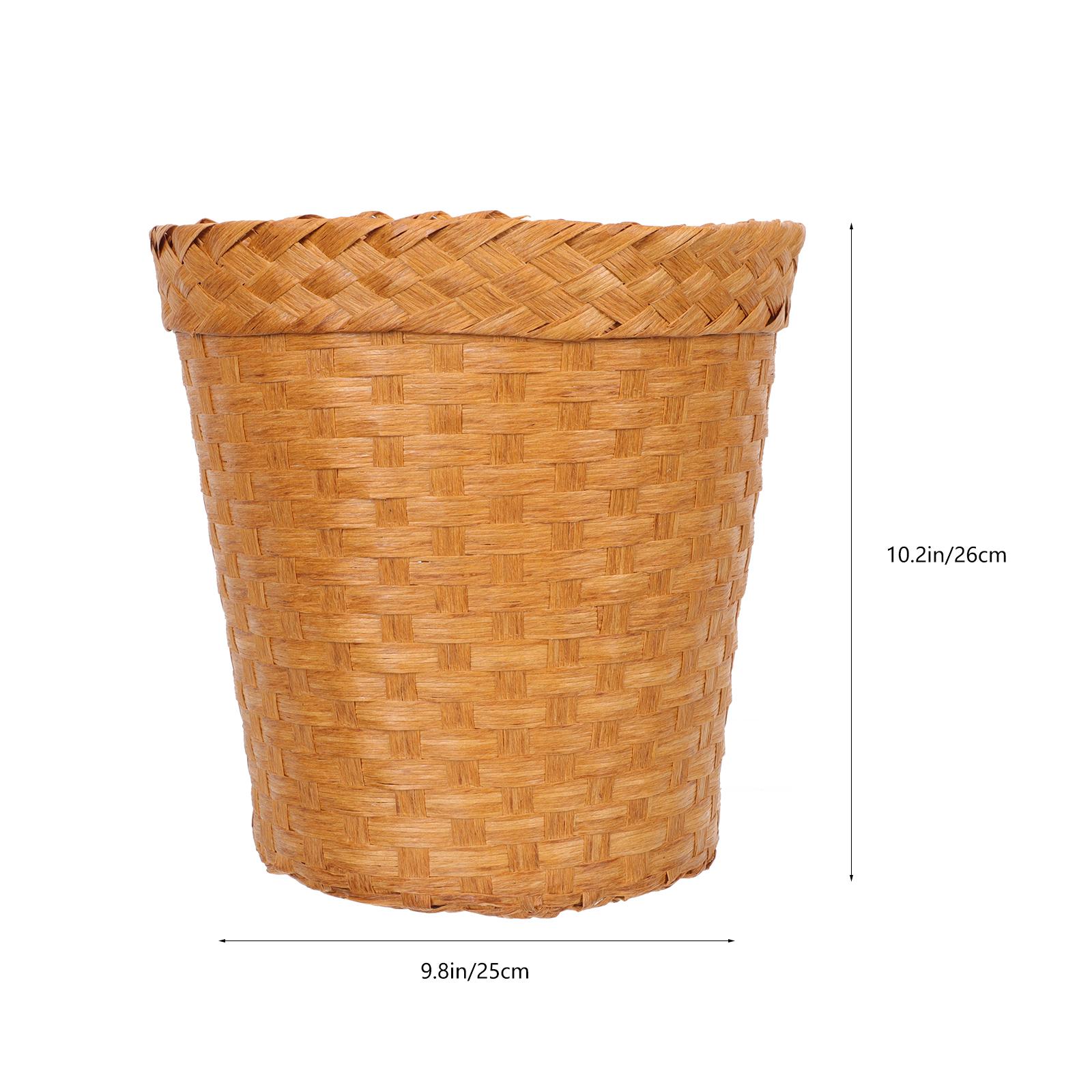 1pc Large-Capacity Woven Storage Basket Home Decor Organizer For Kitchen Office Living Room Waste Paper Holder