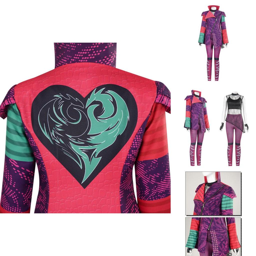 Descendants 3 Mal Cosplay Body z polyesterové směsi pro Halloweenskou tematickou kostýmovou párty