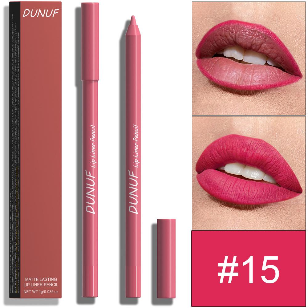DUNUF 24-Color Waterproof Long-lasting Foam Lip Liner Set