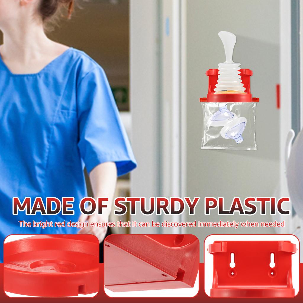 First Aid Equipment Wall Mount for Choking Rescue Device Mask Holder Anti-Choking Device Organizer Space-Saving First Aid Cabin