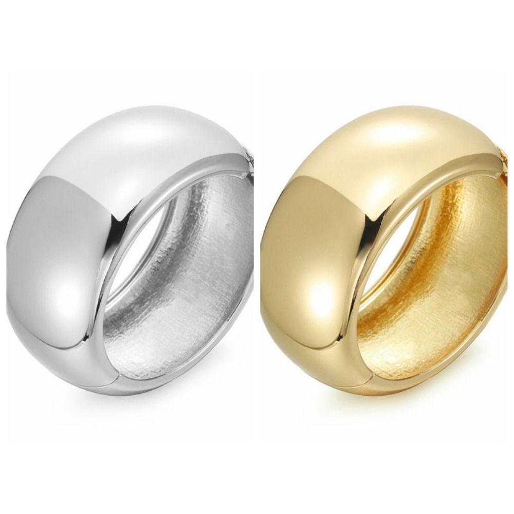 Geometry Exaggerated Bracelet Zinc Zinc Zinc Alloy Wide Side Bangle Fashion Simple Metal Bracelet  Gift