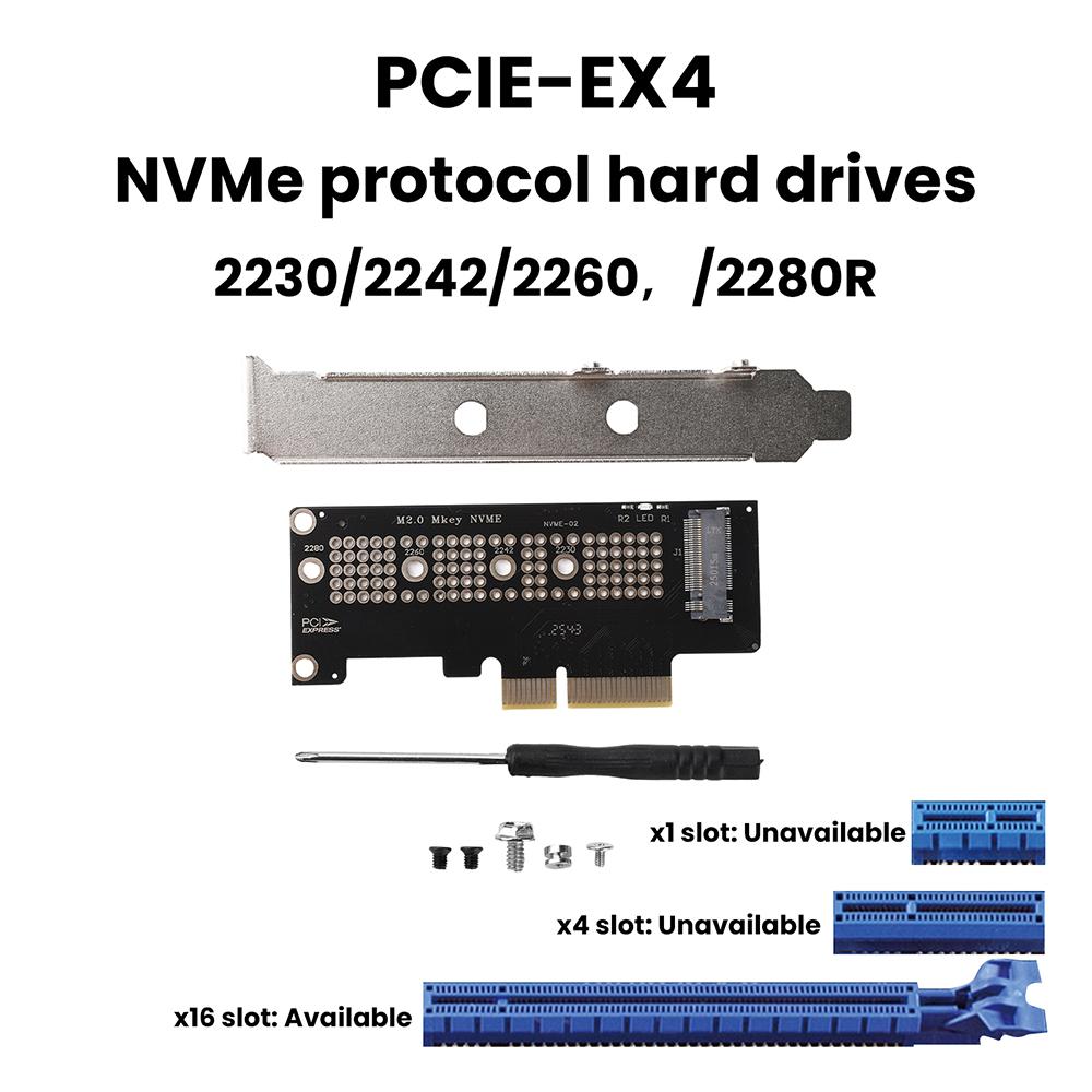 PCIE X1/X4/X16 To M.2 NVMe SSD Adapter Card Dual-Side Copper Cooling Structure LED Status Indicator for Desktop PC Motherboard