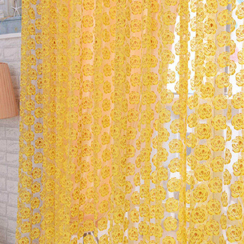 Rose Voile Blackout Curtains Living Room Window Curtains Tulle Sheer Curtains