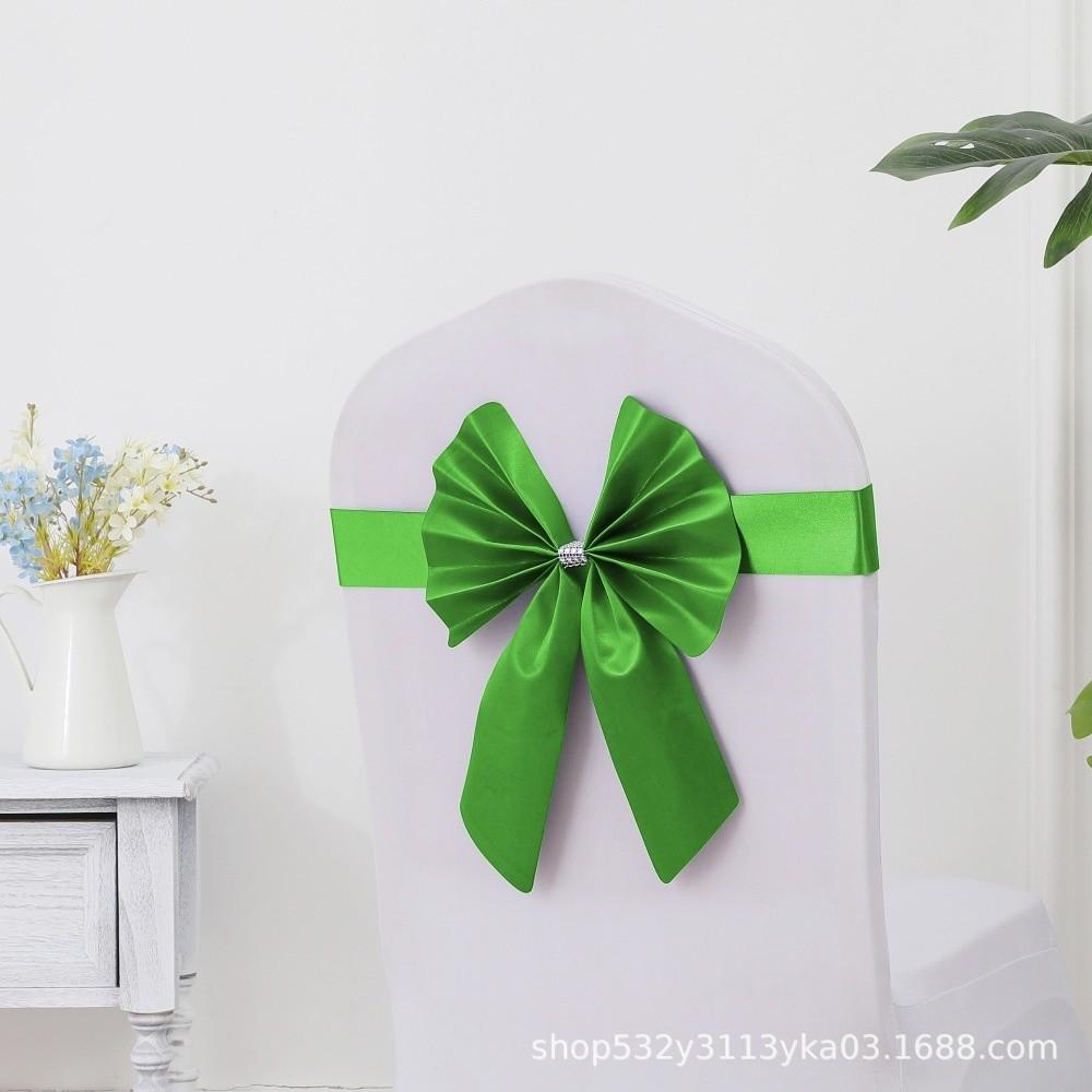 Bows Chair Back Bow Decorative Belt Ready Made Ties Fastening Event Chair Straps Elastic Band Satin Chair Sashes