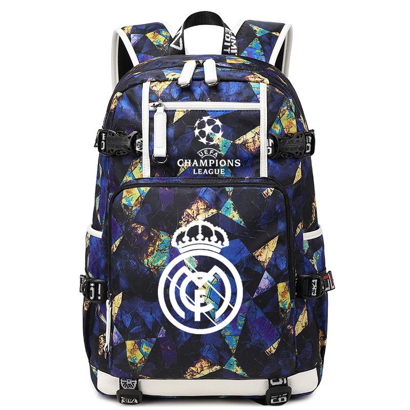 Football Printed Student Backpack Multifunctional Usb Interface Large Capacity Leisure Travel Backpack
