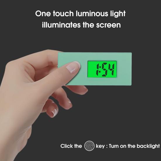 Electronic Clock Shock-proof LCD Display ABS Sturdy Mini Digital Alarm for Office