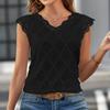 Summer New Lace Splicing, Women's Fashion Thin Section V-neck Pullover Shirt Tops Outside