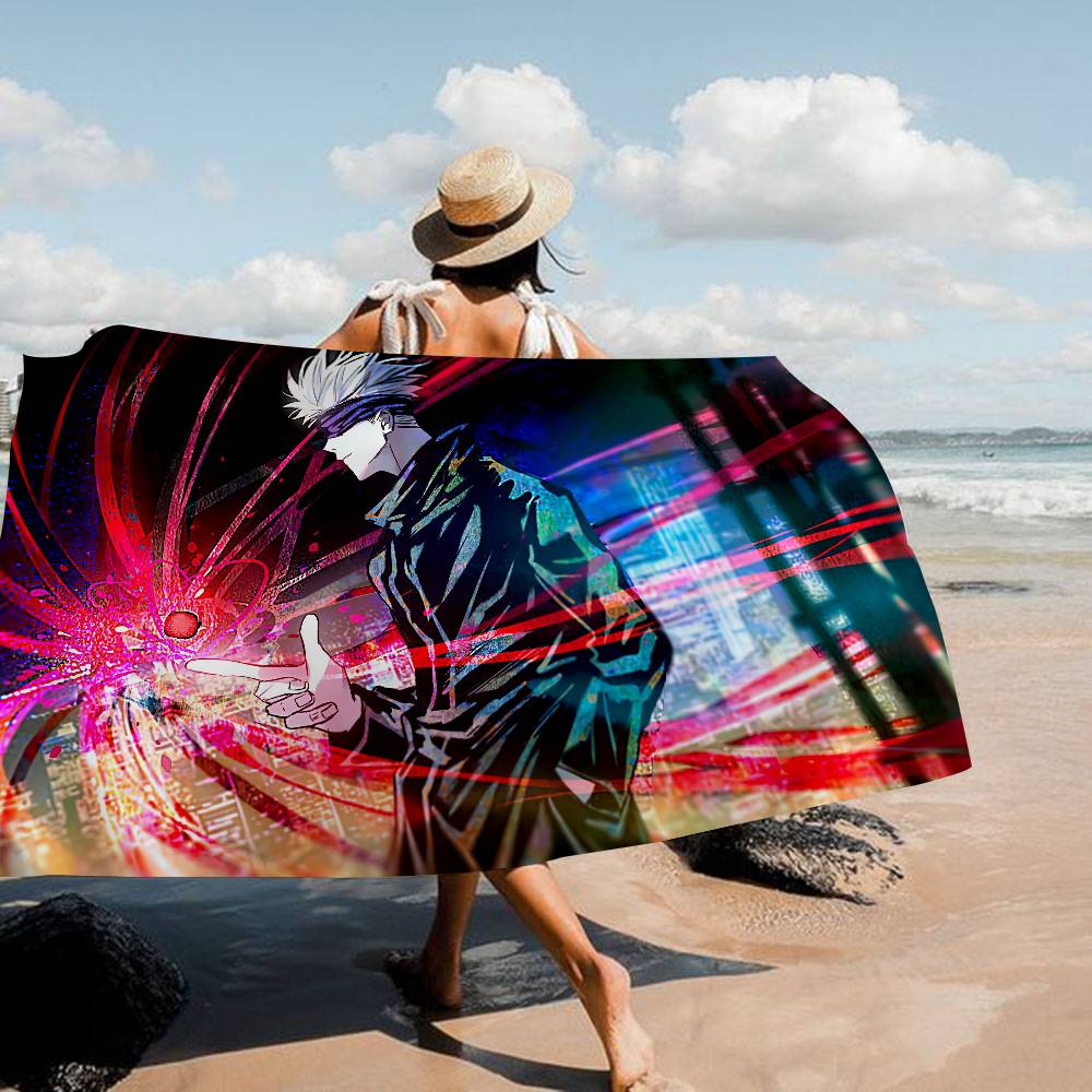 S-Satoru-Gojo Confident-Supernatural Microfiber Blanket Quick Drying Beach Towels Oversized Printing Super Pool Towel Blanket