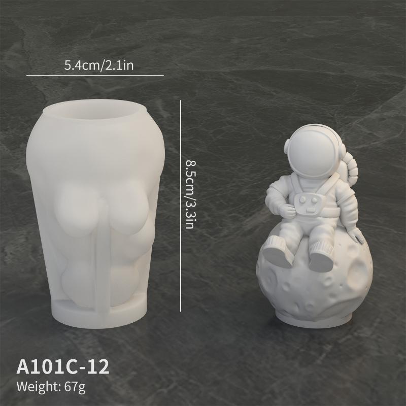 3D Weltraum-Astronaut Silikon-Kerzenformen Weich Leicht zu entformen Handgefertigt Luft- und Raumfahrt-Thema Gipsbasteln Harz Zementform