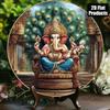 Metal Wall Art Ganesh 8x8 Inch Aluminum Poster for Living Room