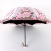 Double-layer Folding Flower Lace Umbrella Rain Women Three Folding Umbrella Female Rain Tools Unique Parasol Umbrella
