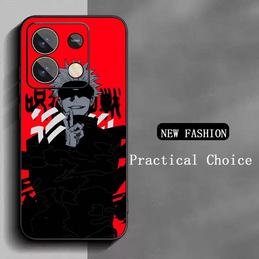 Satoru Gojo Hot Anime Man Poster Phone Case For Redmi Note 14 13 12 11 Pro Plus S 5G 14C A3 Soft Black Phone Cover