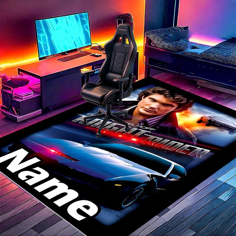 Custom Name Personalized Knight Rider Print Carpet, Versatile Home Decor Rug, for Playroom, Apartment, Balcony, Entryway, Hallway Gift