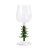 3D Drinking Glass Cup with Christmas Tree Figurine Inside Stemless Glass for Wine Water Milk Goblet Drinking Glass Cup