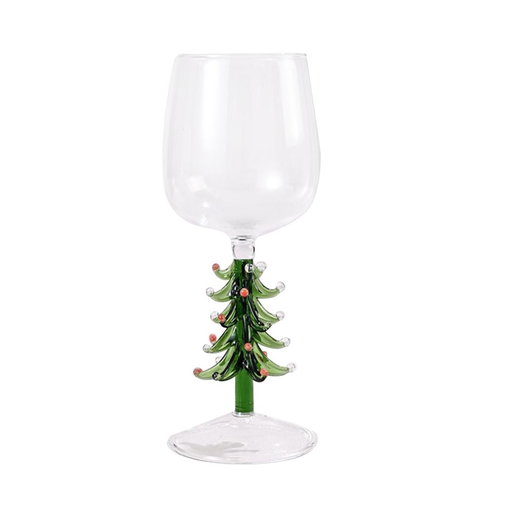 3D Drinking Glass Cup with Christmas Tree Figurine Inside Stemless Glass for Wine Water Milk Goblet Drinking Glass Cup